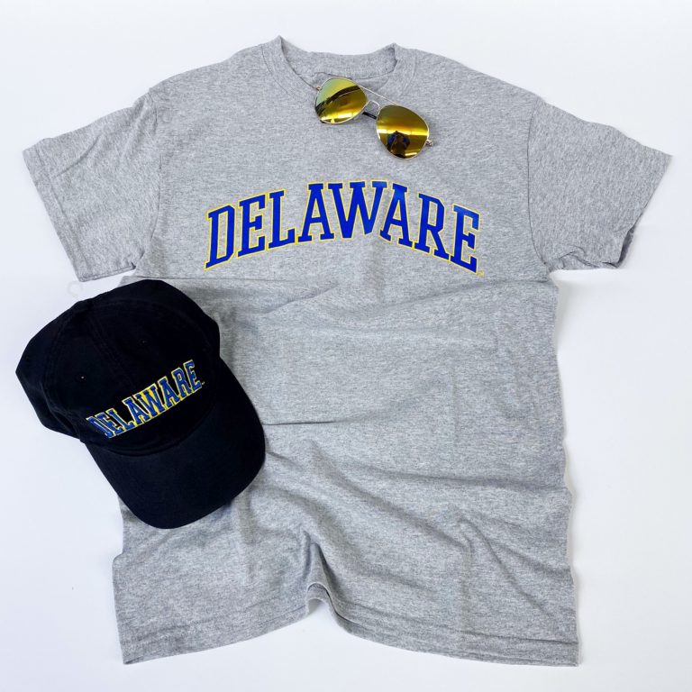 University of Delaware Arched Delaware T-shirt – Oxford – National 5 and 10