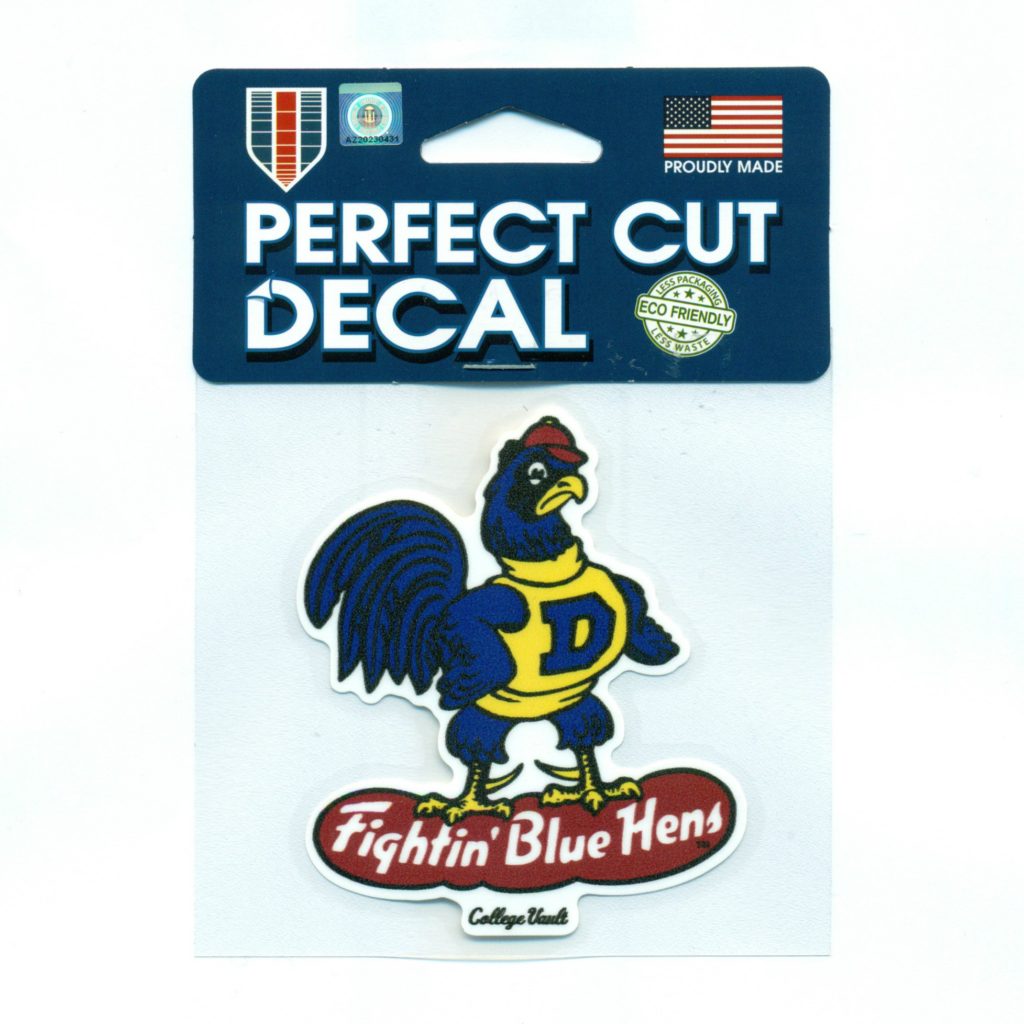 University of Delaware Vintage Fightin’ Blue Hens Decal – National 5 and 10