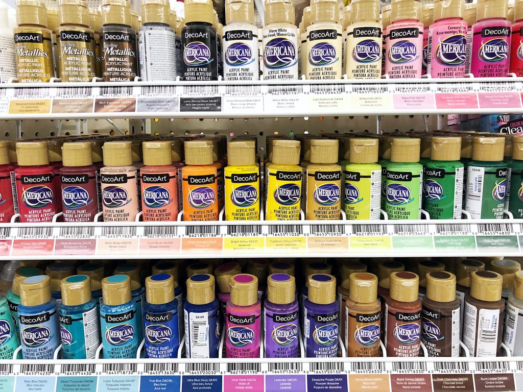 A rainbow of acrylic paint - perfect for painting coolers!