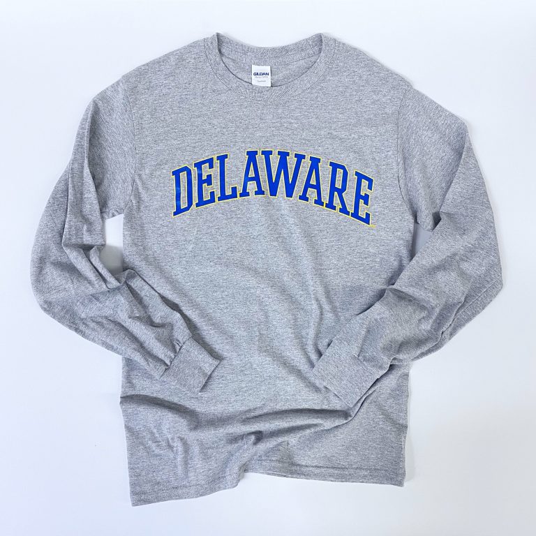 University of Delaware Long Sleeve Arched Delaware T-shirt - oxford