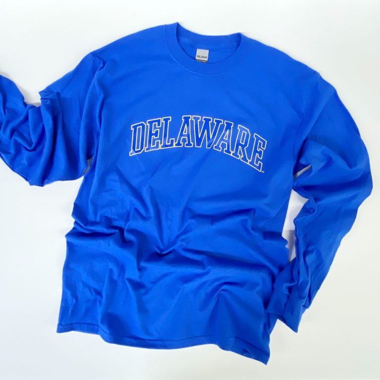 University of Delaware Long Sleeve Arched Delaware T-shirt - Royal Blue