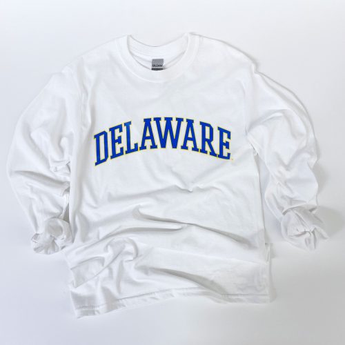 University of Delaware Long Sleeve Arched Delaware T-shirt - White