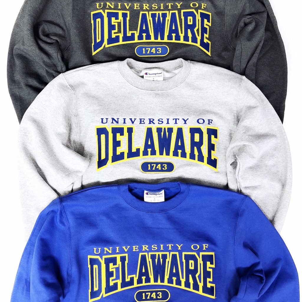 University of Delaware Arched Delaware Crew Neck Sweatshirt – National ...