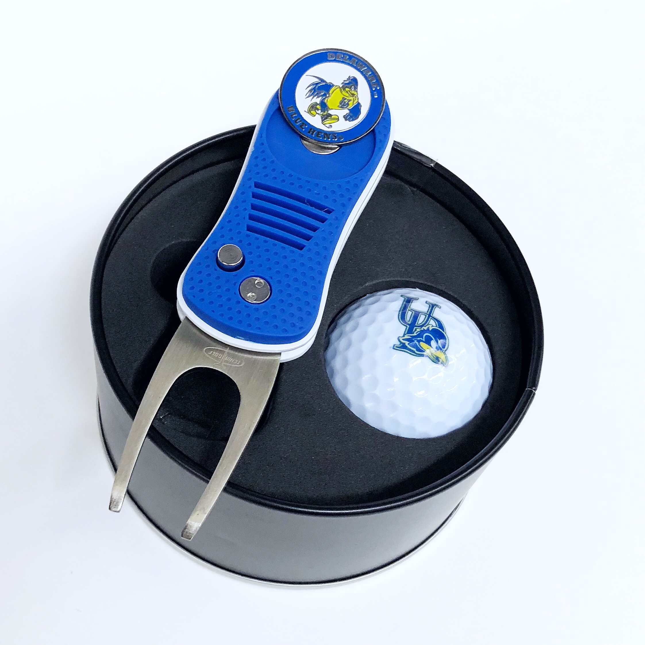 University of Delaware Switchblade Divot Tool + Golf Ball Gift Set