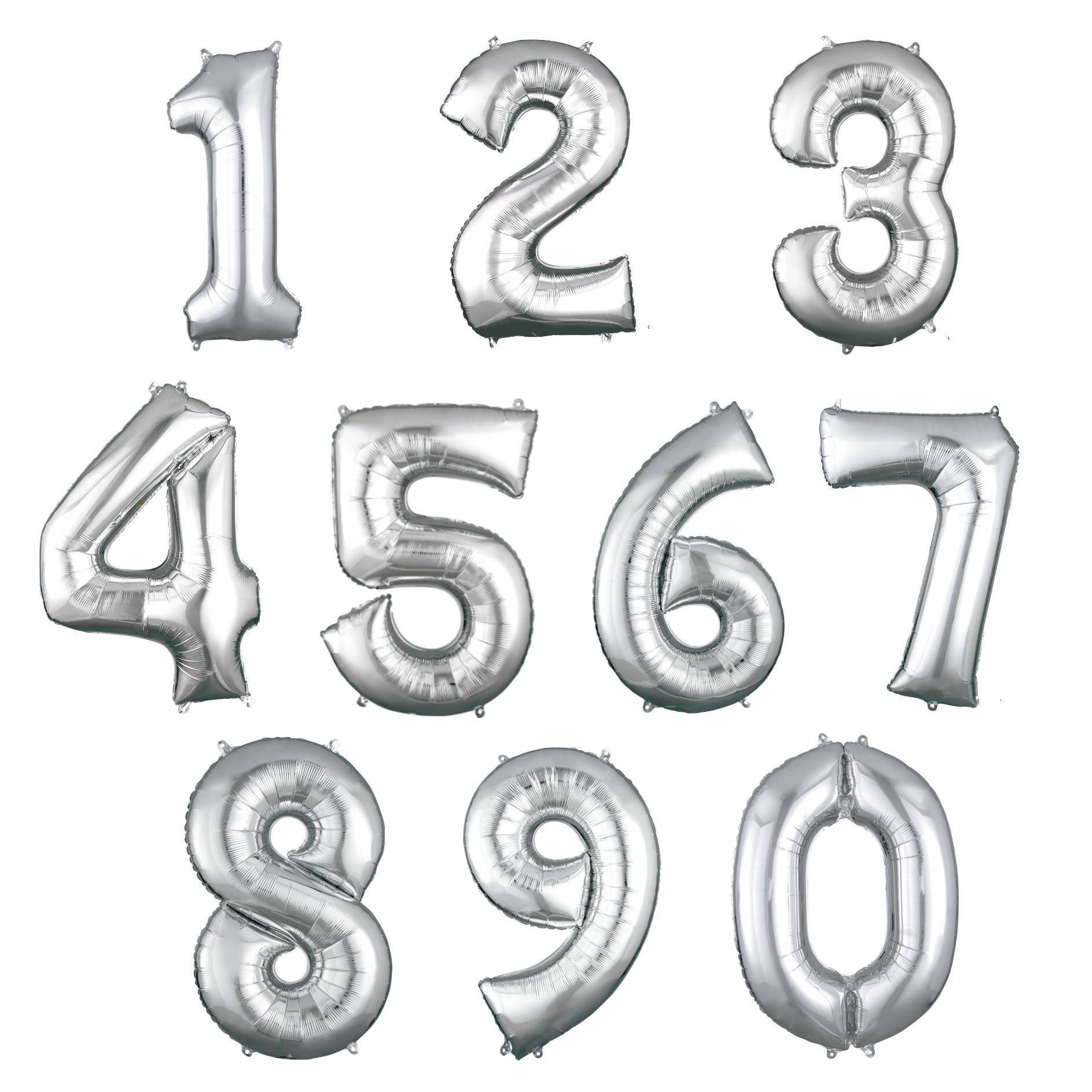 34”Number 4 Silver Foil Mylar Balloon Party Decoration 
