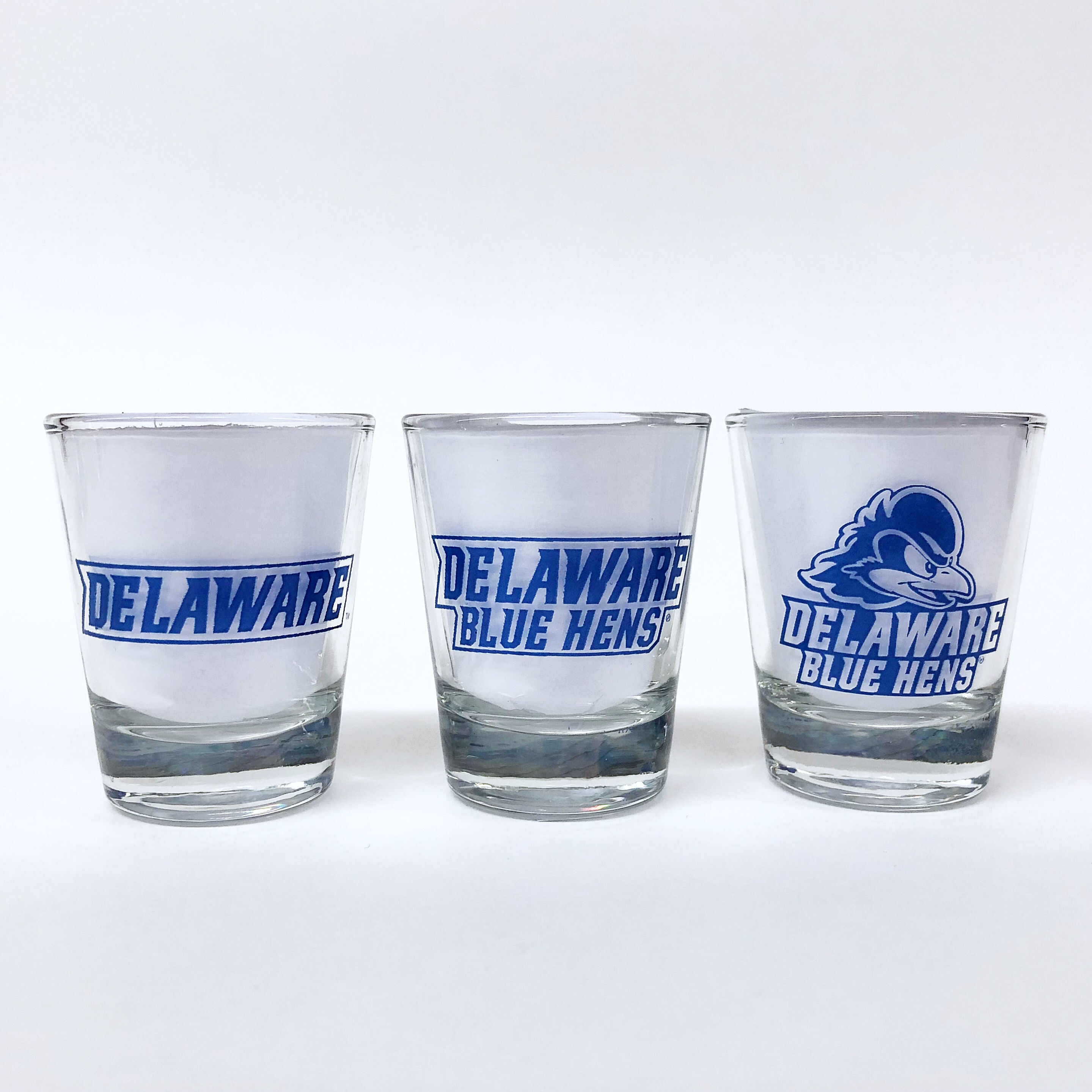 University of Delaware Athletic Logo Shot Glasses Set of 3 National