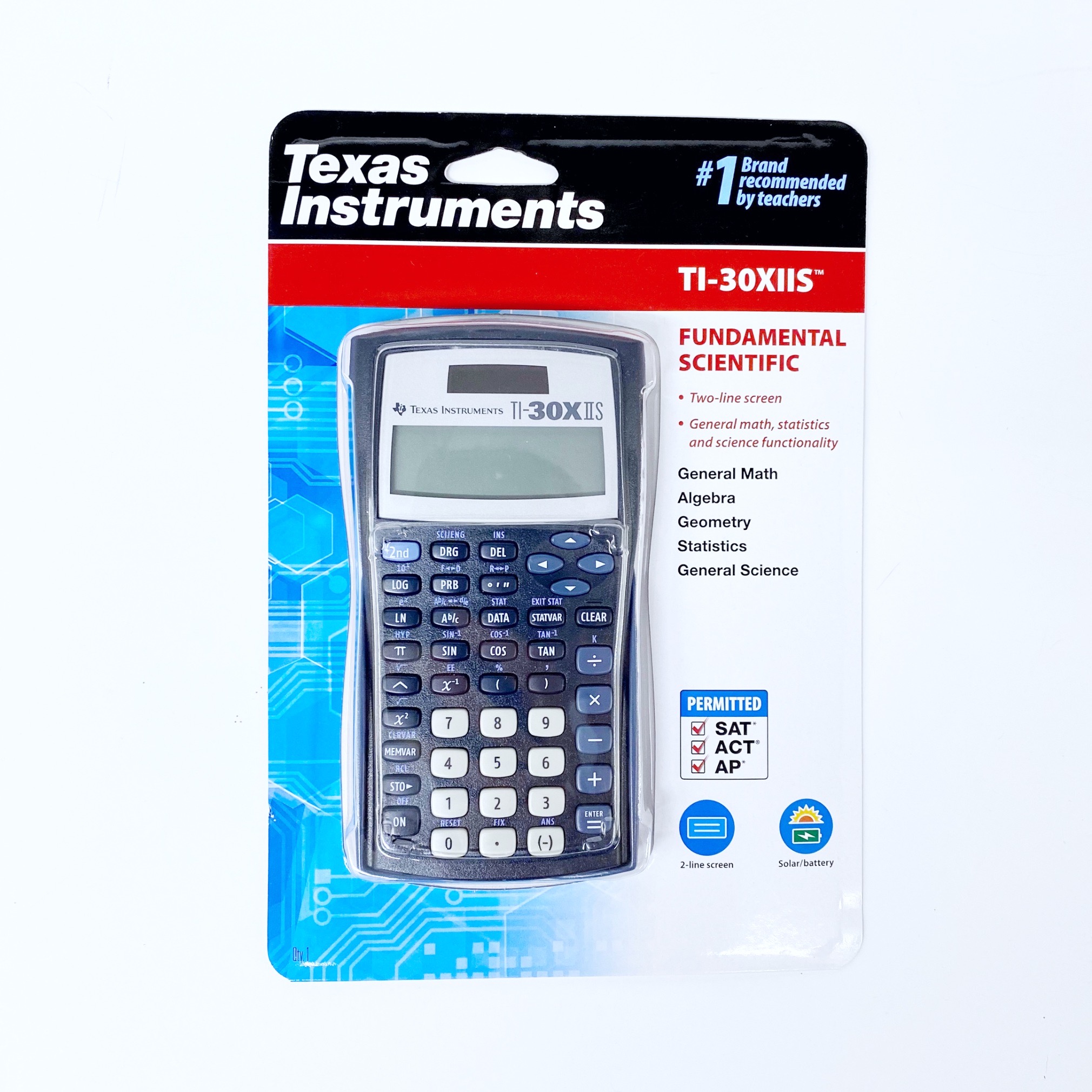 TEXAS INSTRUMENTS TI-30X IIS 2-Line Scientific Calculator Solar/Battery Assorted 