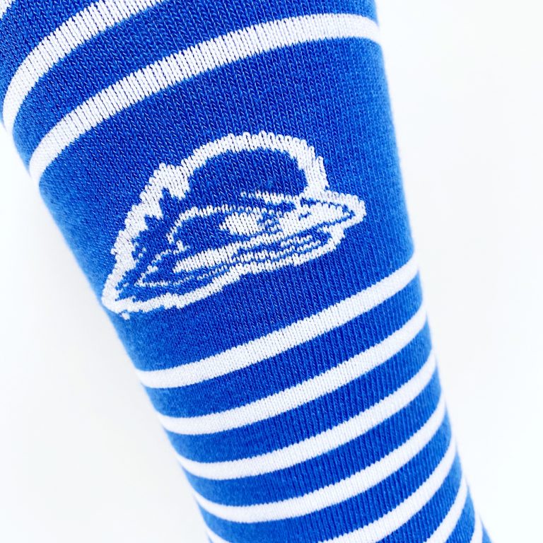 Detail of University of Delaware Striped Sock