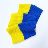 Folded Blue and Yellow Knit Infinity Scarf