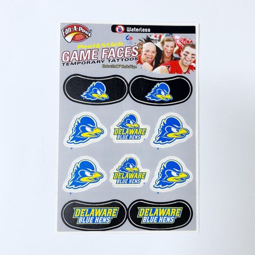 University of Delaware Temporary Tattoo and Eye Strip Combo Pack
