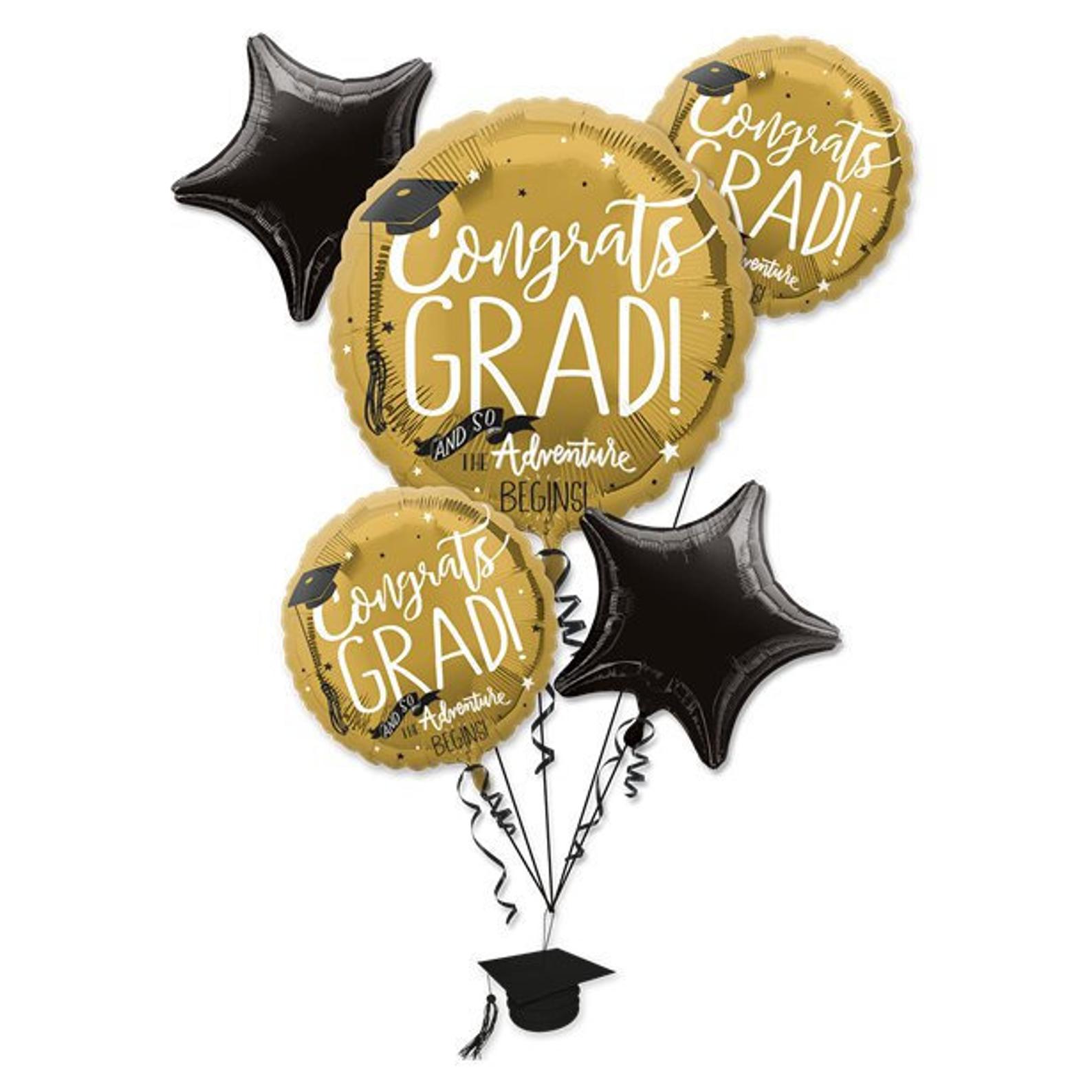And So The Adventure Begins…Congrats Grad Helium Balloon Bouquet