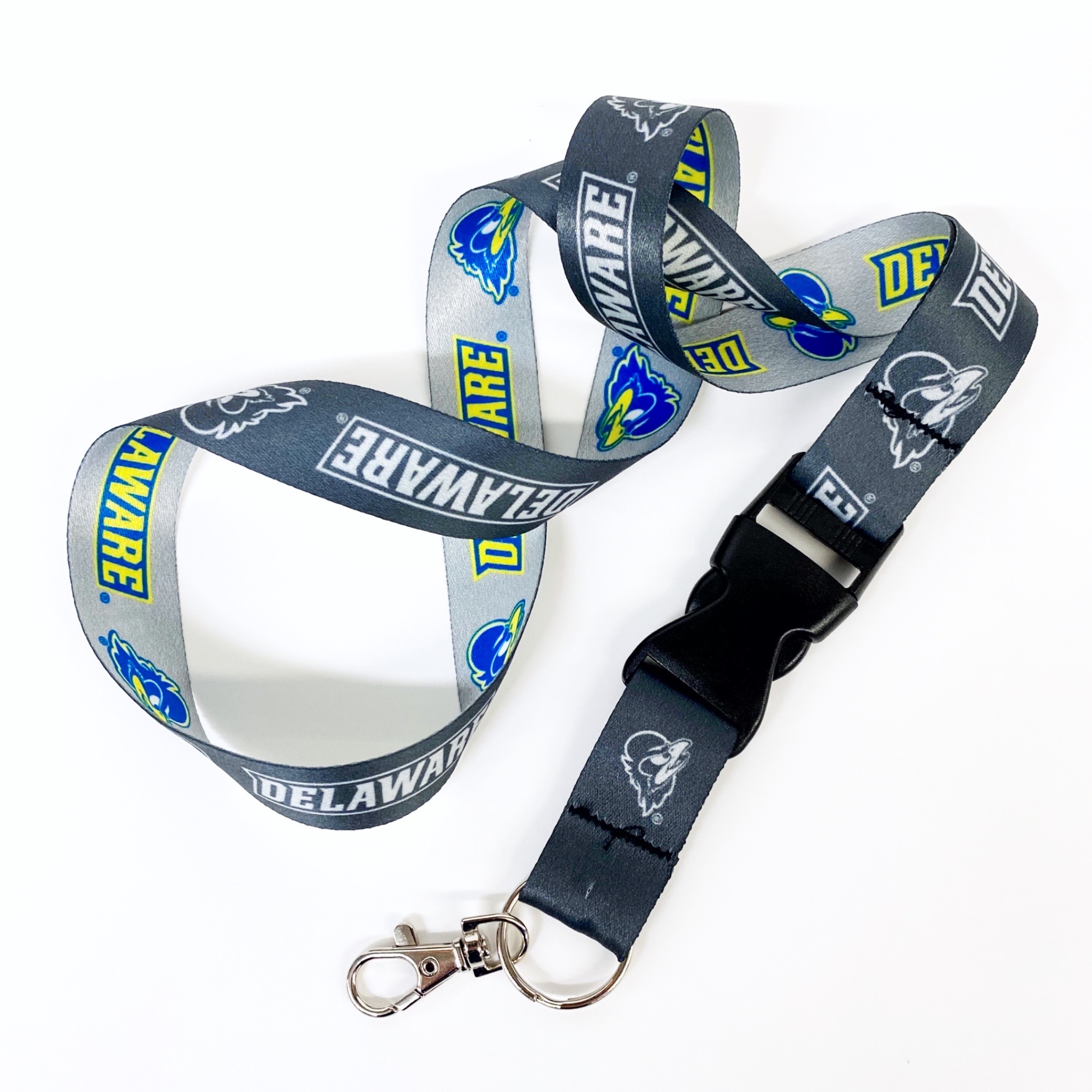 University of Delaware Silky Breakaway Key Chain Lanyard - Grey