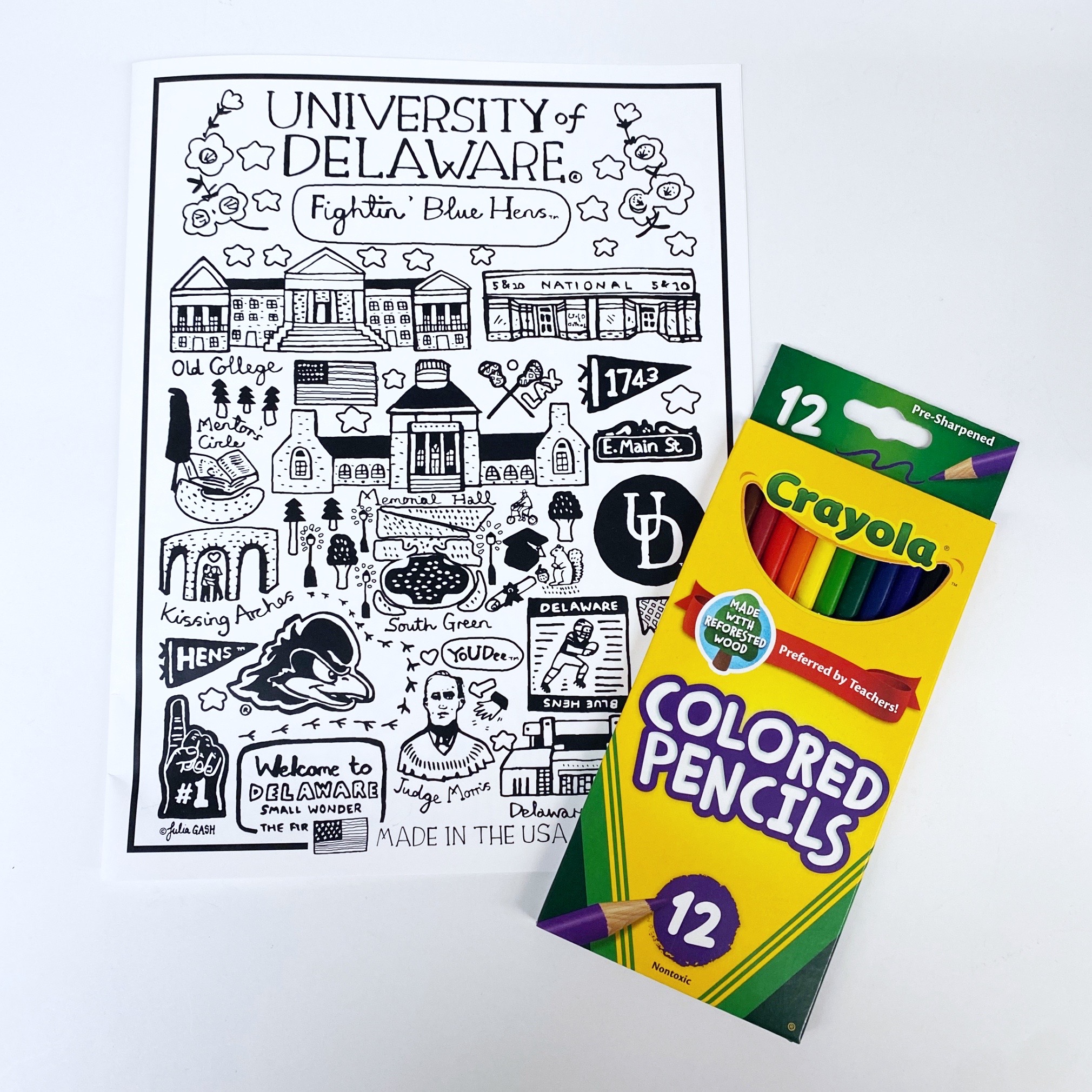 Coloring book with colored pencils